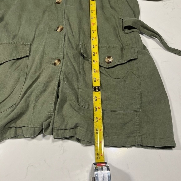 Zac & Rachel Olive Green Button Down Over Shirt - Picture 8 of 9